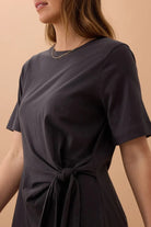 Buy Ceres - AGNES TIE MINI TEE DRESS/PHANTOM by Ceres Life - at Hamish + Grace