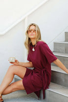 Buy Ceres - AGNES TIE MINI TEE DRESS/POMEGRANATE by Ceres Life - at Hamish + Grace