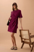 Buy Ceres - AGNES TIE MINI TEE DRESS/POMEGRANATE by Ceres Life - at Hamish + Grace
