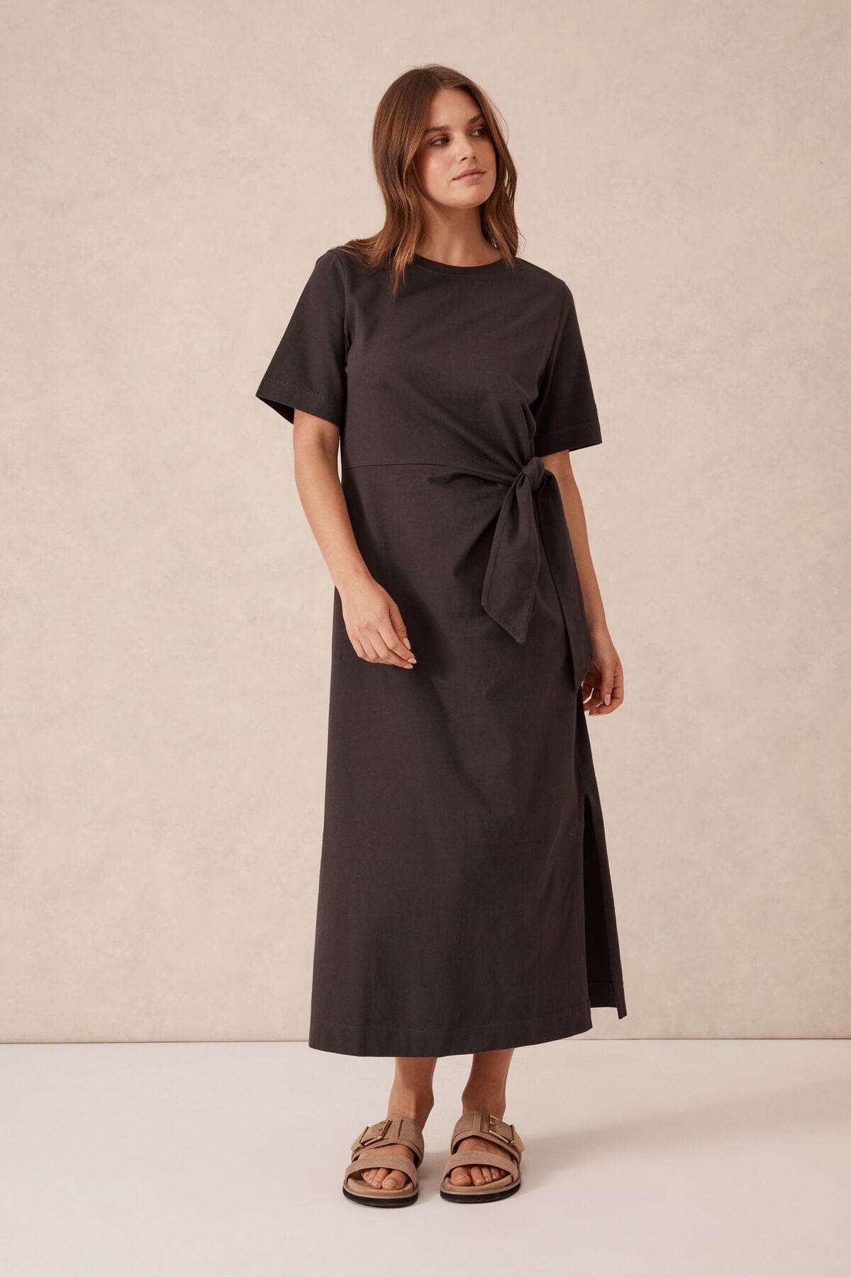 Buy Ceres - Allora Tie Midi Tee Dress by Ceres Life - at Hamish + Grace