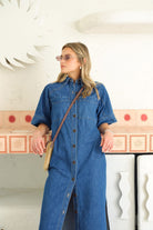 Buy Ceres - Ava Short Sleeve Midi Dress - Fresh Indigo by Ceres Life - at Hamish + Grace