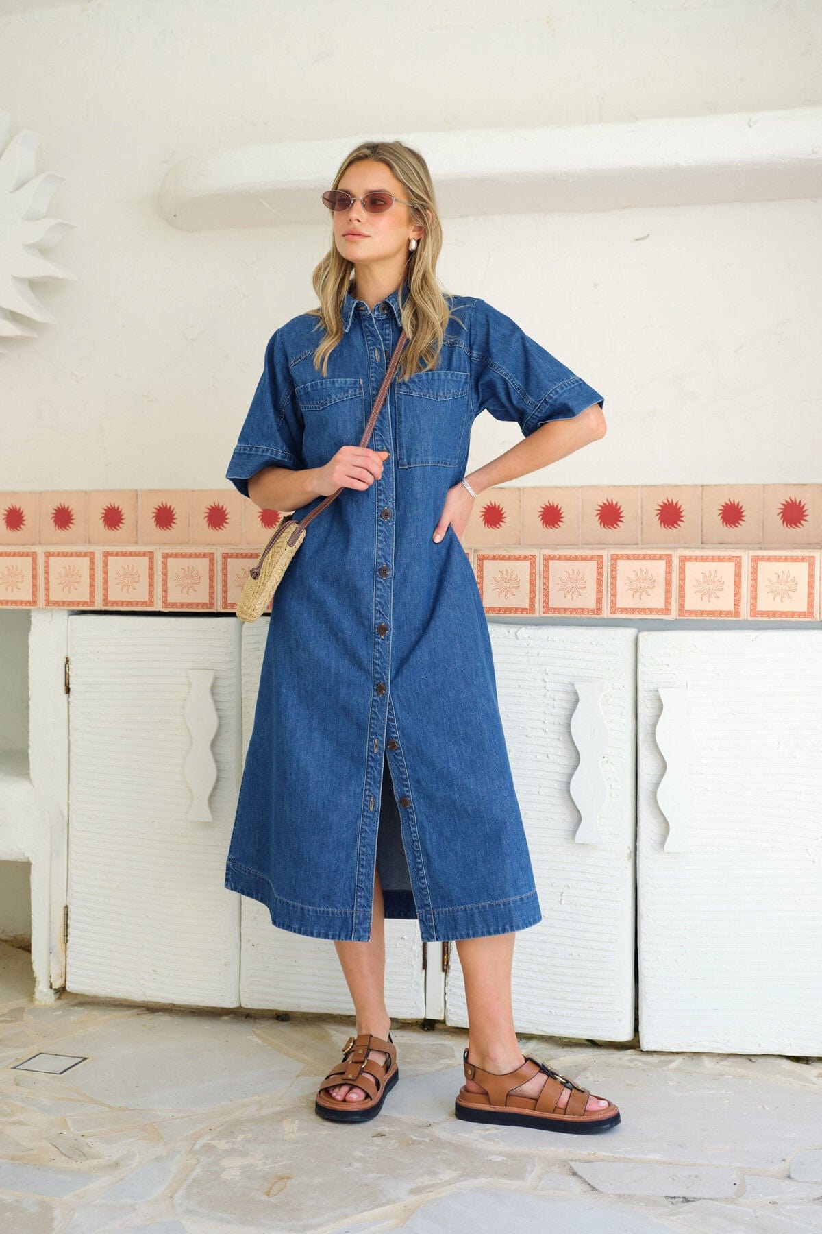 Buy Ceres - Ava Short Sleeve Midi Dress - Fresh Indigo by Ceres Life - at Hamish + Grace