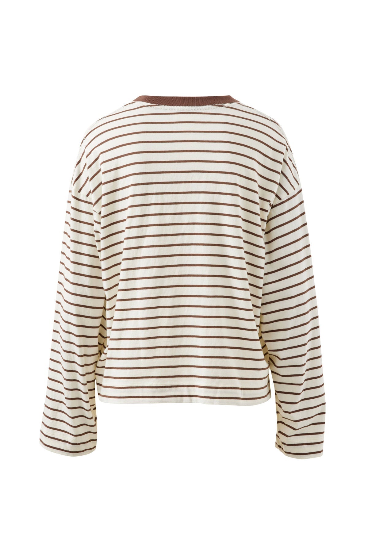 Buy Ceres - Beau Long Sleeve Slouchy Tee - Milk/Brunette Stripe by Ceres Life - at Hamish + Grace