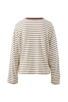 Buy Ceres - Beau Long Sleeve Slouchy Tee - Milk/Brunette Stripe by Ceres Life - at Hamish + Grace