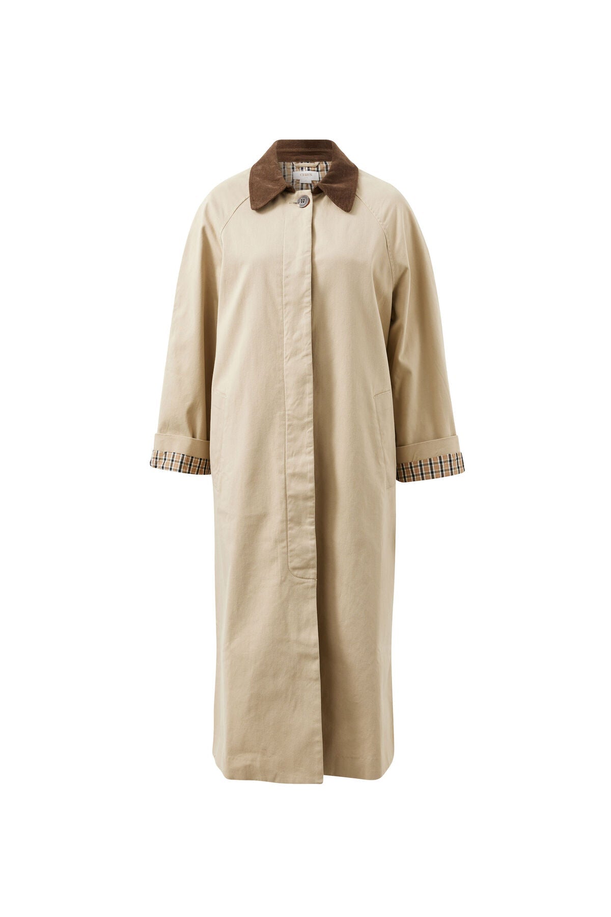Buy Ceres Life - Ash Coat - Sand Choc Collar by Ceres Life - at Hamish + Grace