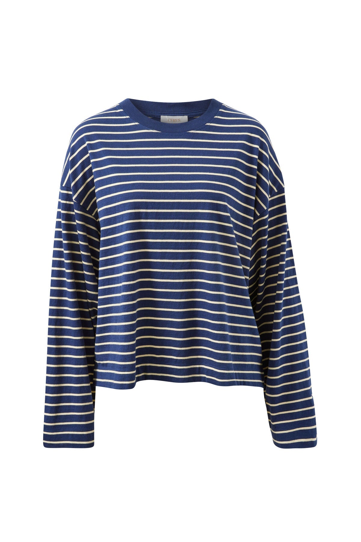 Buy Ceres Life - Beau Long Sleeve Slouchy Tee - Heritage Navy/Marshmallow Stripe by Ceres Life - at Hamish + Grace