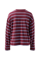 Buy Ceres Life - Beau Long Sleeve Slouchy Tee - Washed Burgundy/Sky Blue by Ceres Life - at Hamish + Grace