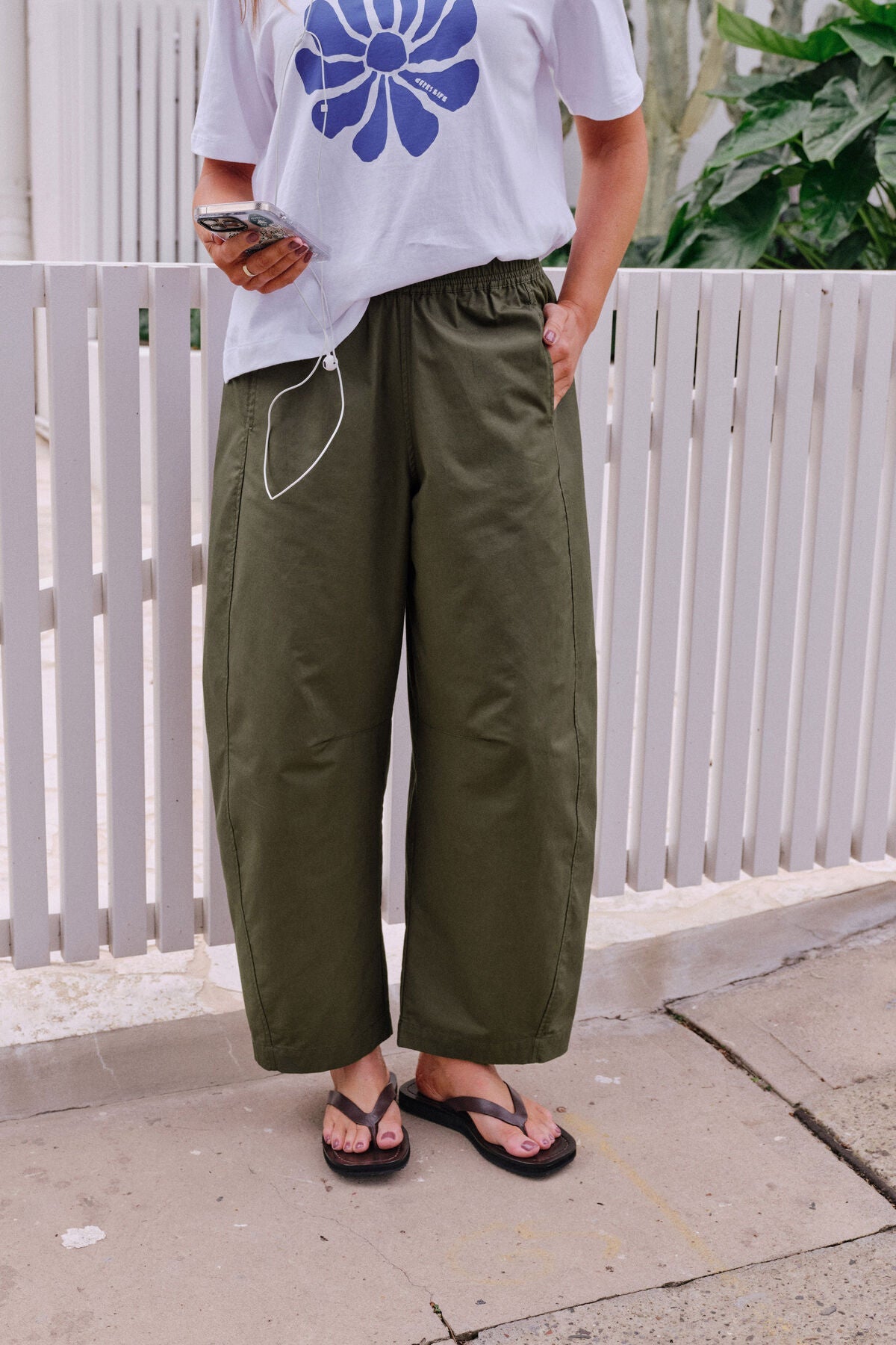 Buy Ceres Life - Bella Barrel Pant - washed olive by Ceres Life - at Hamish + Grace