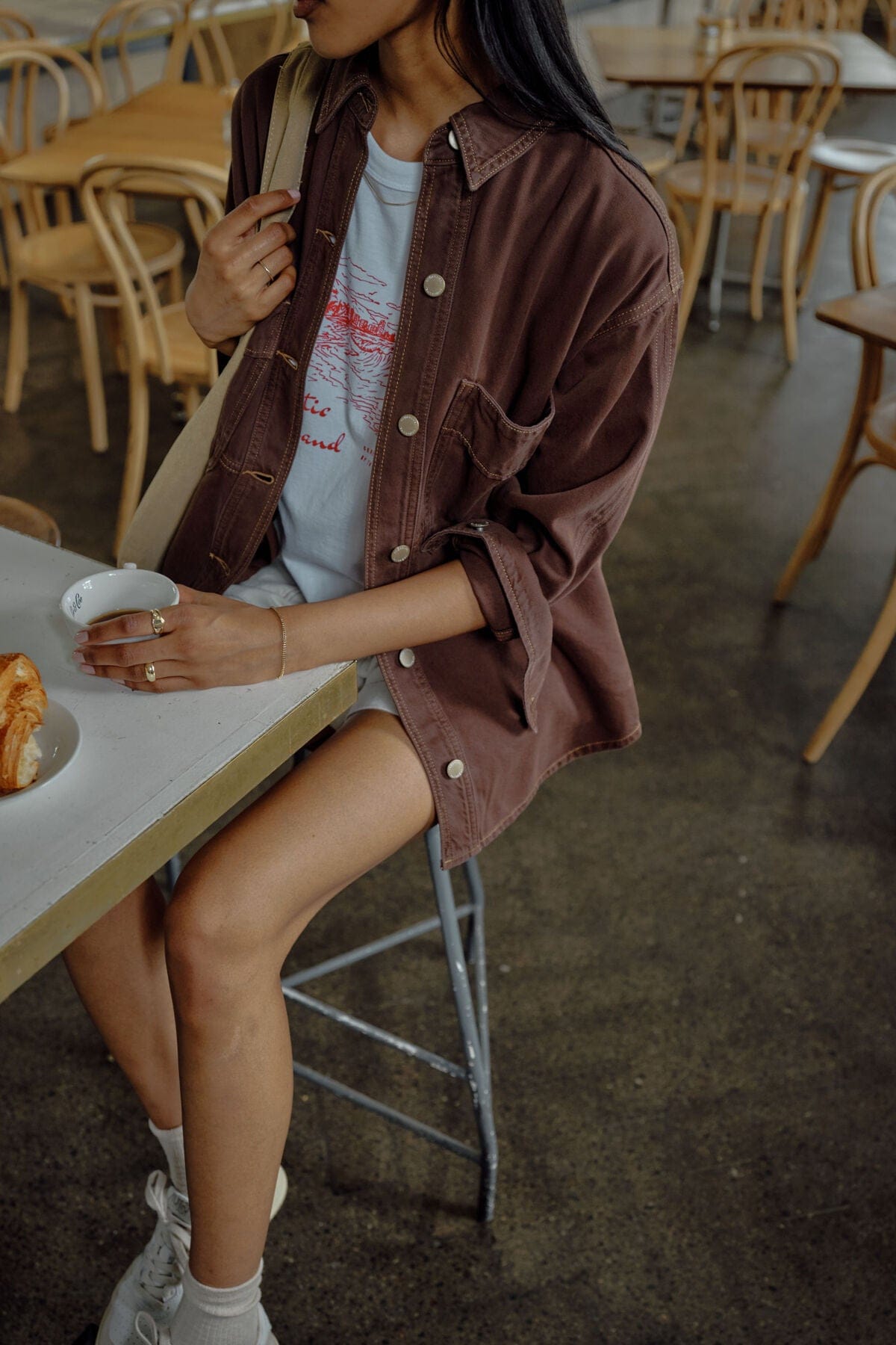 Buy Ceres Life - Bobbi Side Pocket Denim Shacket - Chocolate by Ceres Life - at Hamish + Grace