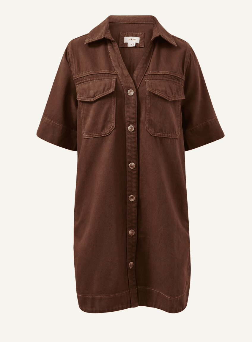 Buy Ceres Life - Bonnie Relaxed Shirt Dress - Chocolate by Ceres Life - at Hamish + Grace