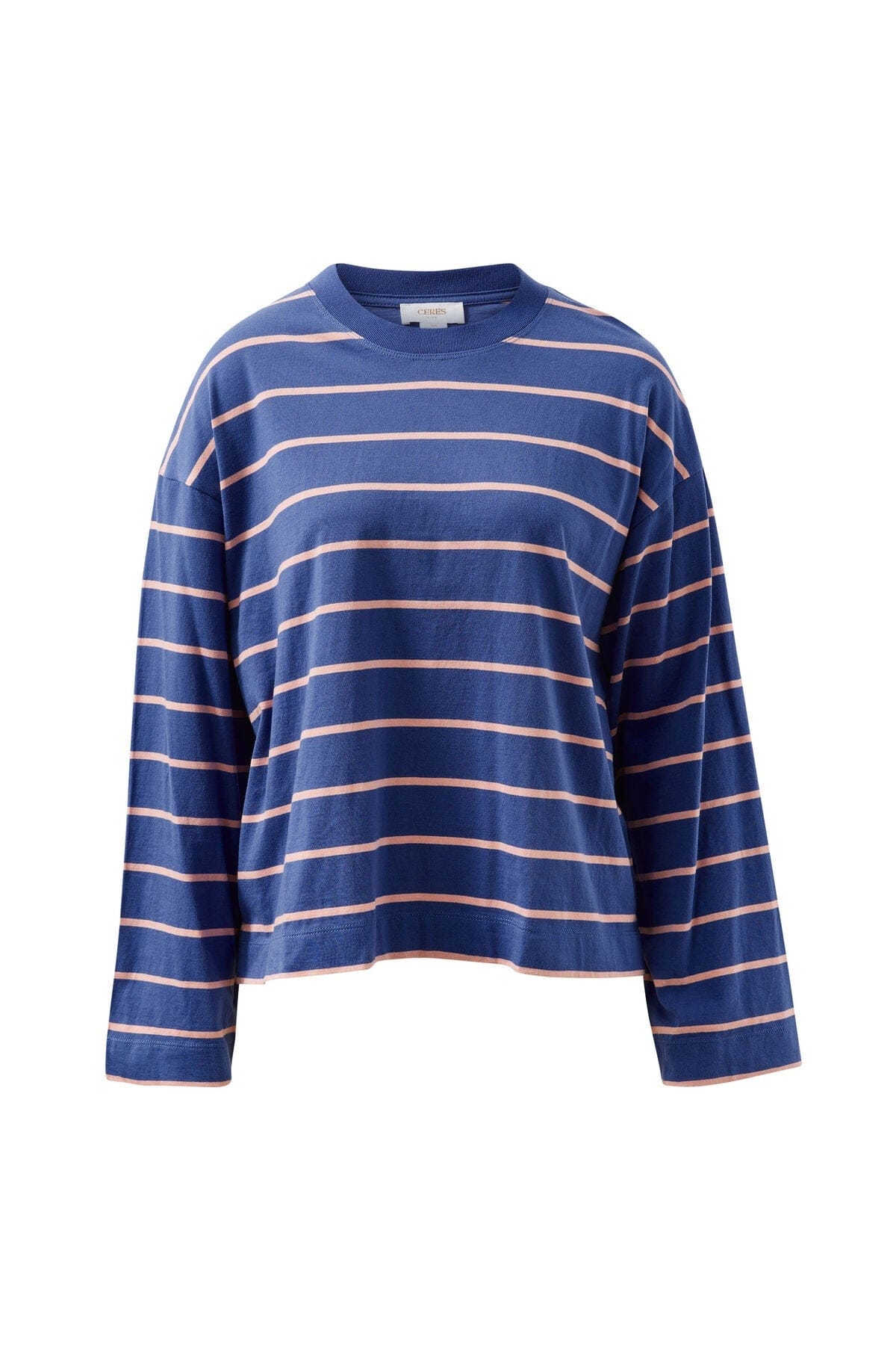 Ceres Life Fashion Ceres Life - Beau Long Sleeve Slouchy Tee - Washed Navy/Pink Clay
