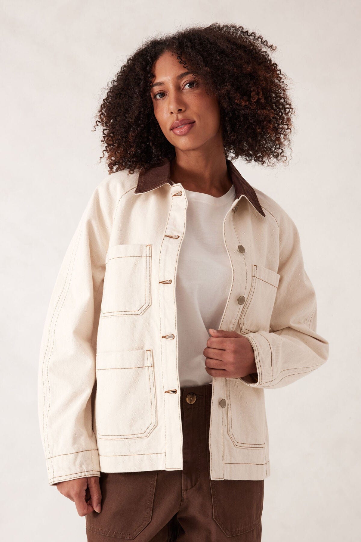 Ceres Life Fashion Ceres Life - Denim Barn Jacket - Natural Ecru