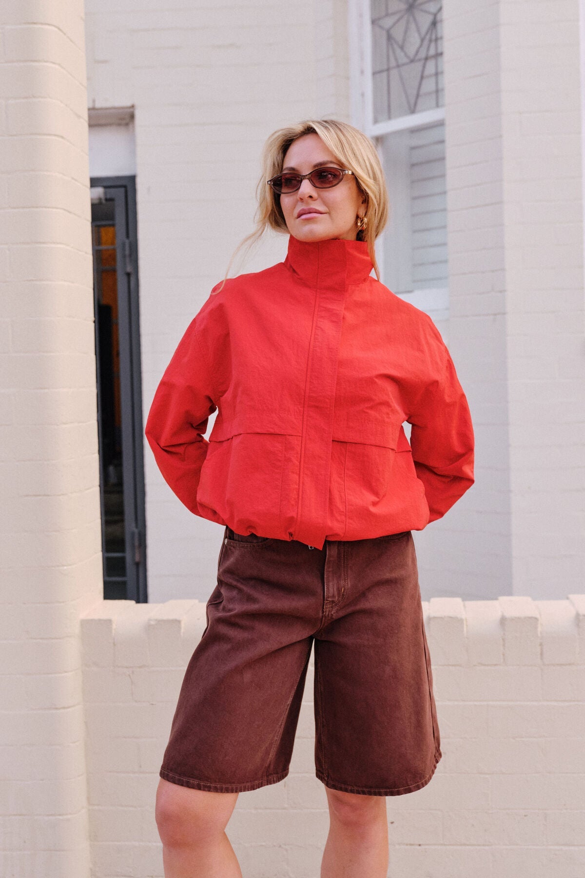 Buy Ceres Life - Fletcher Funnel Bomber - Pomodoro Red by Ceres Life - at Hamish + Grace