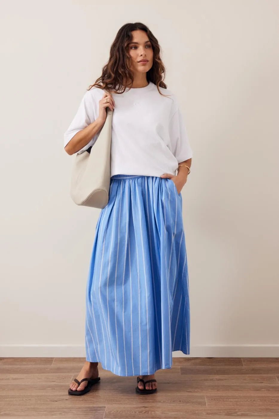 Buy Ceres Life - Florence Maxi Skirt - Oxford Blue White Stripe by Ceres Life - at Hamish + Grace