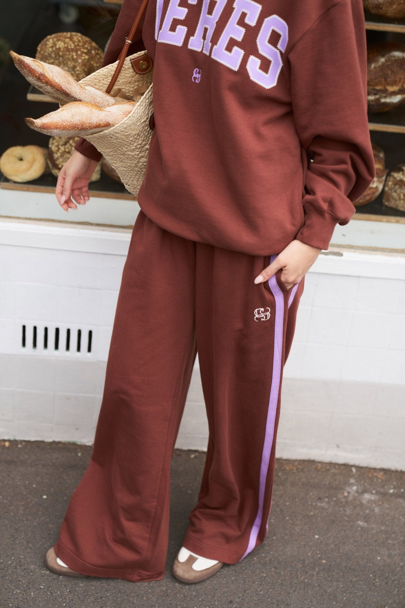 Buy Ceres Life - Gigi Wide Leg Terry Track pant - Burnt Toffee by Ceres Life - at Hamish + Grace