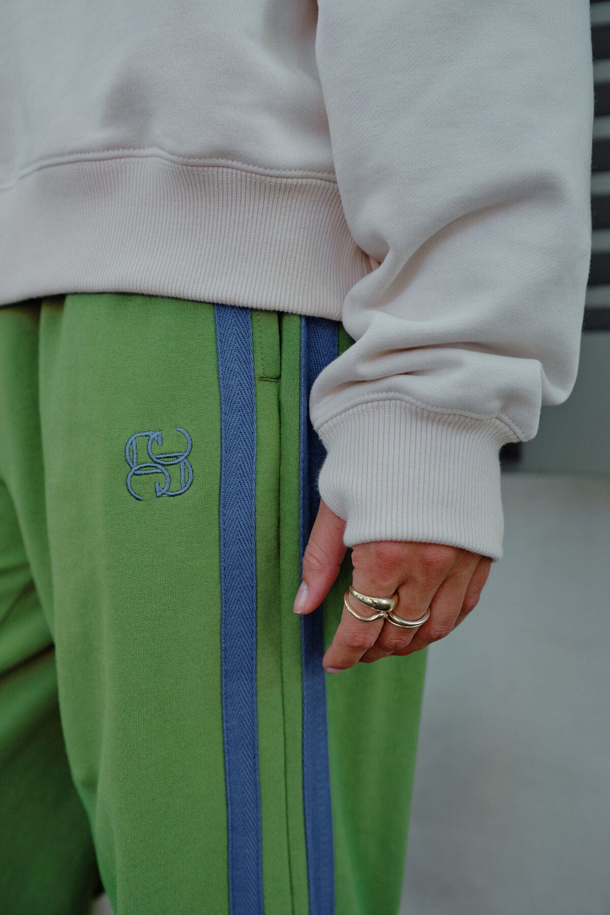 Buy Ceres Life - Gigi Wide Leg Terry Track pant - Pistachio by Ceres Life - at Hamish + Grace