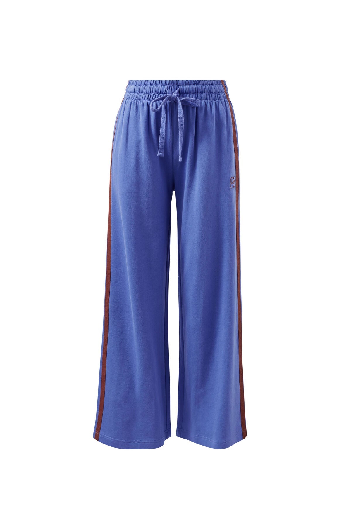 Buy Ceres Life - Gigi Wide Leg Terry Track pant - vintage blue mixed side stripe by Ceres Life - at Hamish + Grace