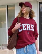 Buy Ceres Life - Isla Oversized Slouchy Crew Burgundy by Ceres Life - at Hamish + Grace