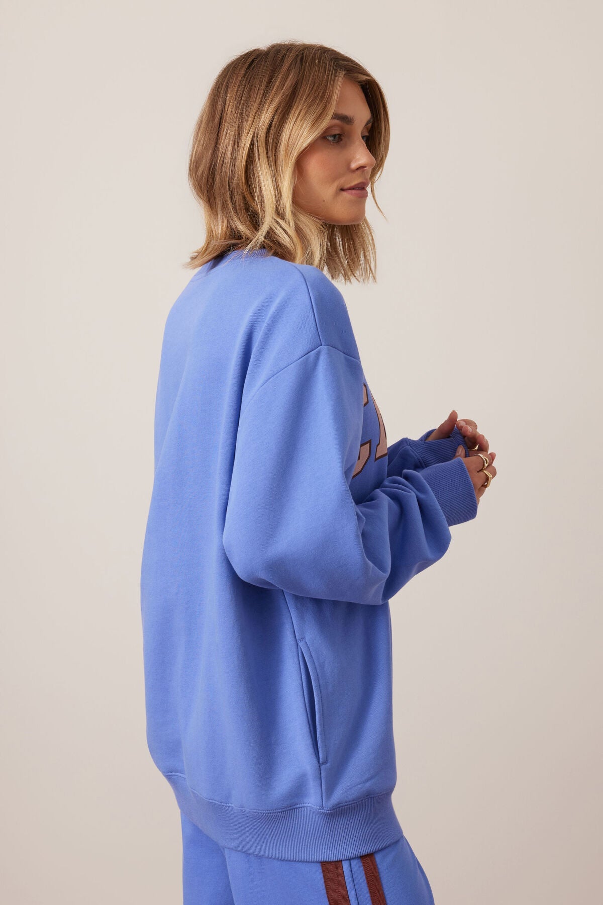Buy Ceres Life - Isla Oversized Slouchy Crew - Vintage Blue by Ceres Life - at Hamish + Grace