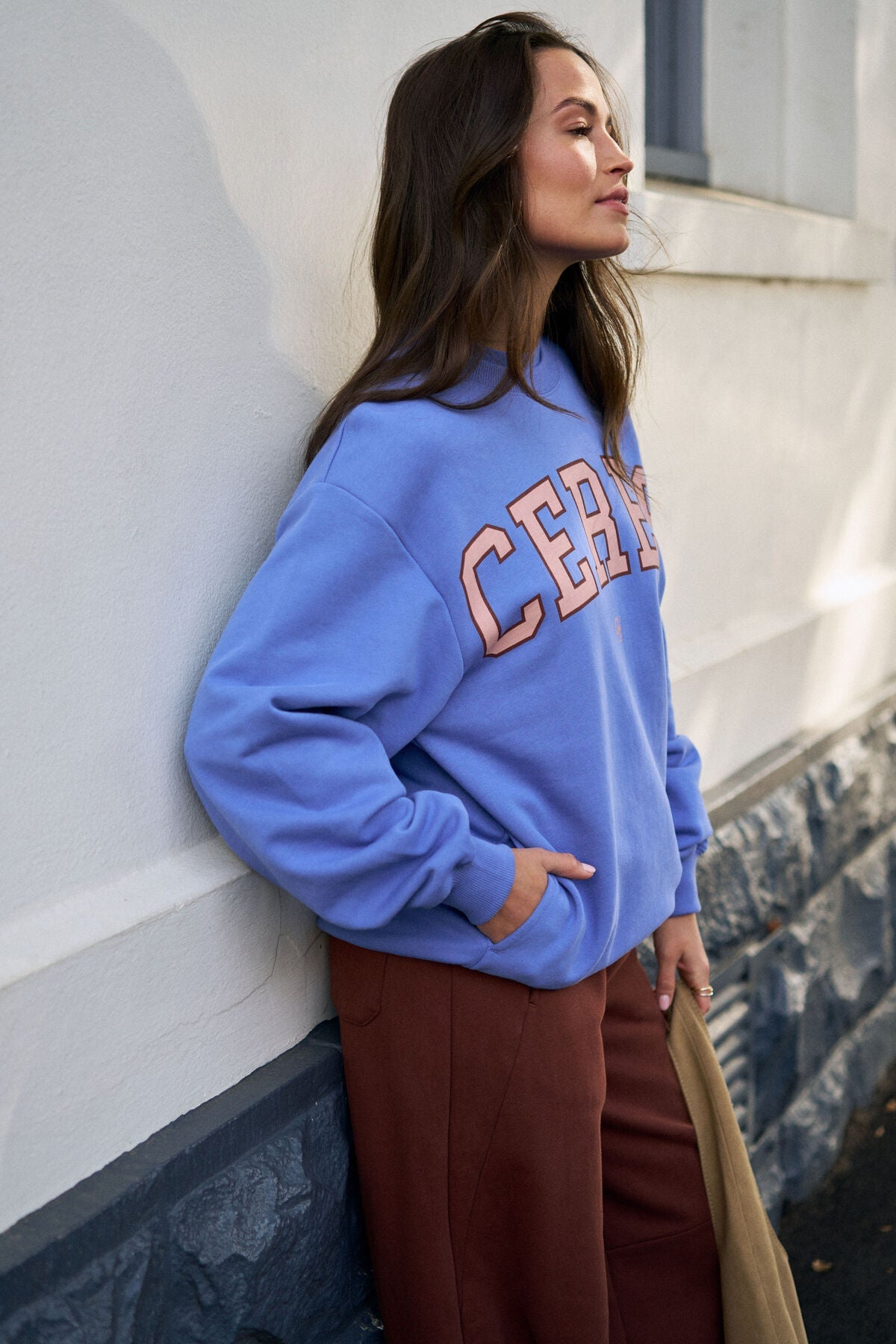 Buy Ceres Life - Isla Oversized Slouchy Crew - Vintage Blue by Ceres Life - at Hamish + Grace