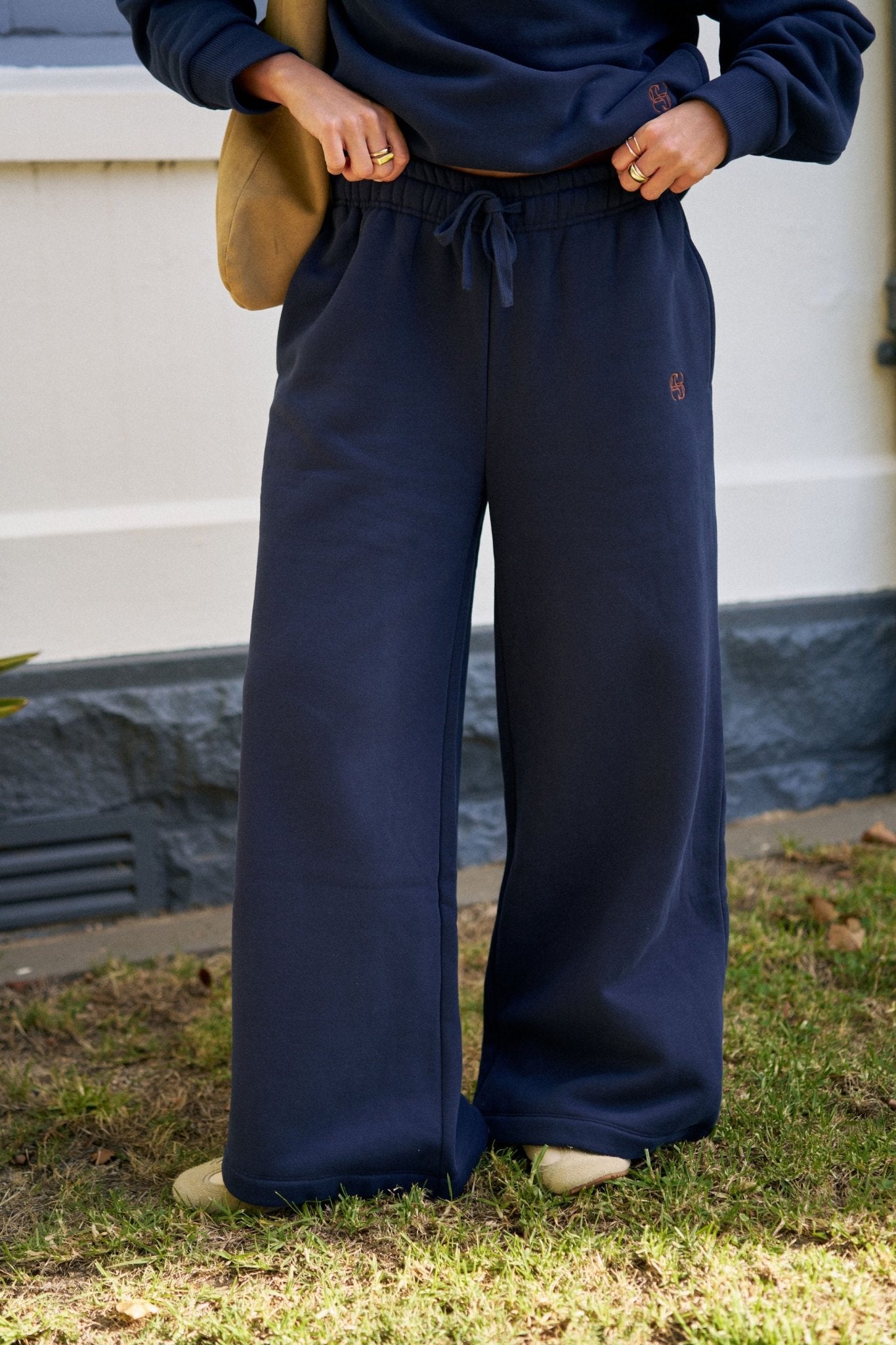 Buy Ceres Life - Ivy Wide Leg Trackpant - Heritage Navy by Ceres Life - at Hamish + Grace