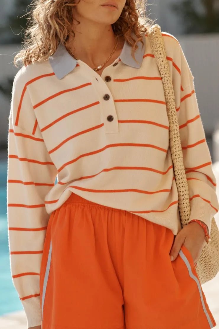 Buy Ceres Life - Jessa Rugby Knit - Ecru Stripe by Ceres Life - at Hamish + Grace