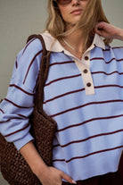 Buy Ceres Life - Jessa Rugby Knit - Sky Blue Stripe by Ceres Life - at Hamish + Grace