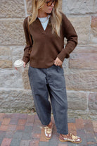 Buy Ceres Life - Kira Collared Knit - Chocolate by Ceres Life - at Hamish + Grace