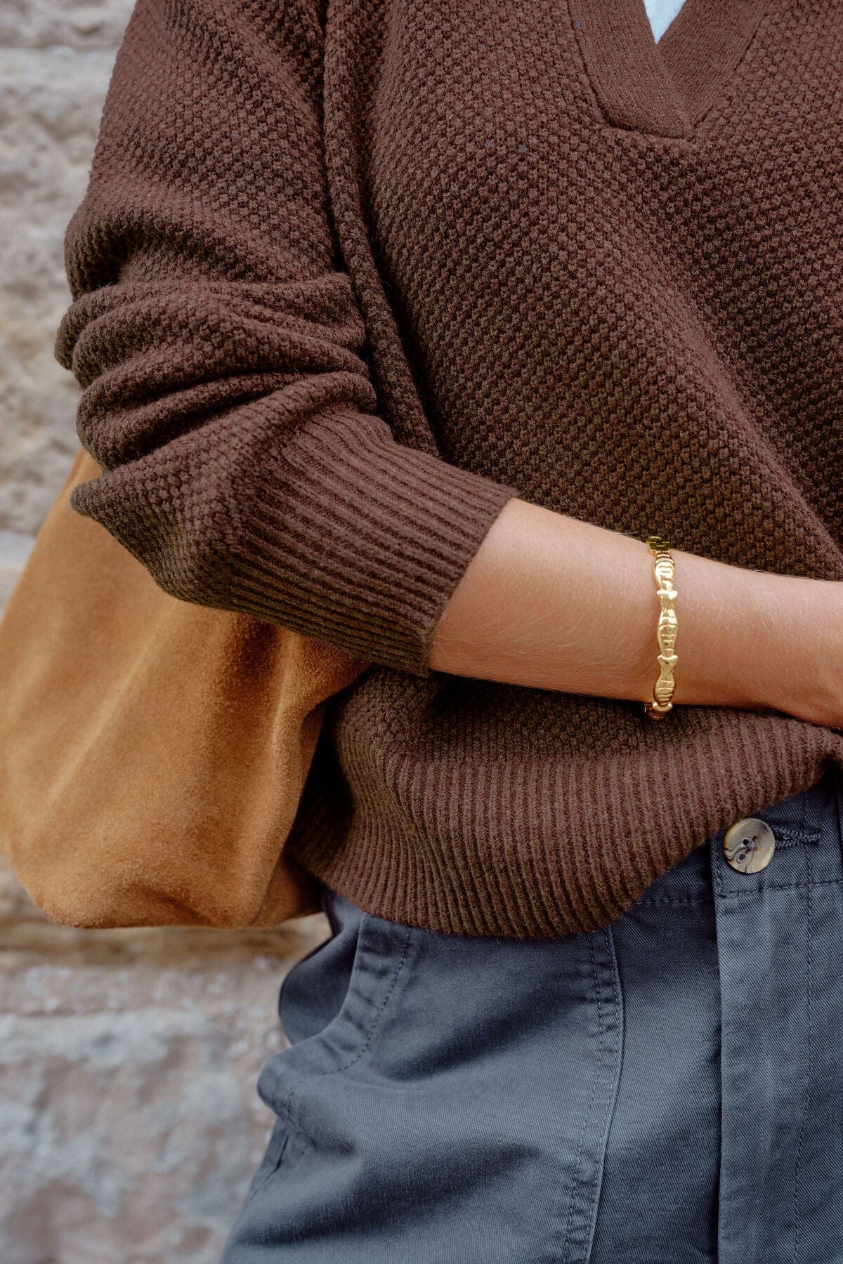 Buy Ceres Life - Kira Collared Knit - Chocolate by Ceres Life - at Hamish + Grace