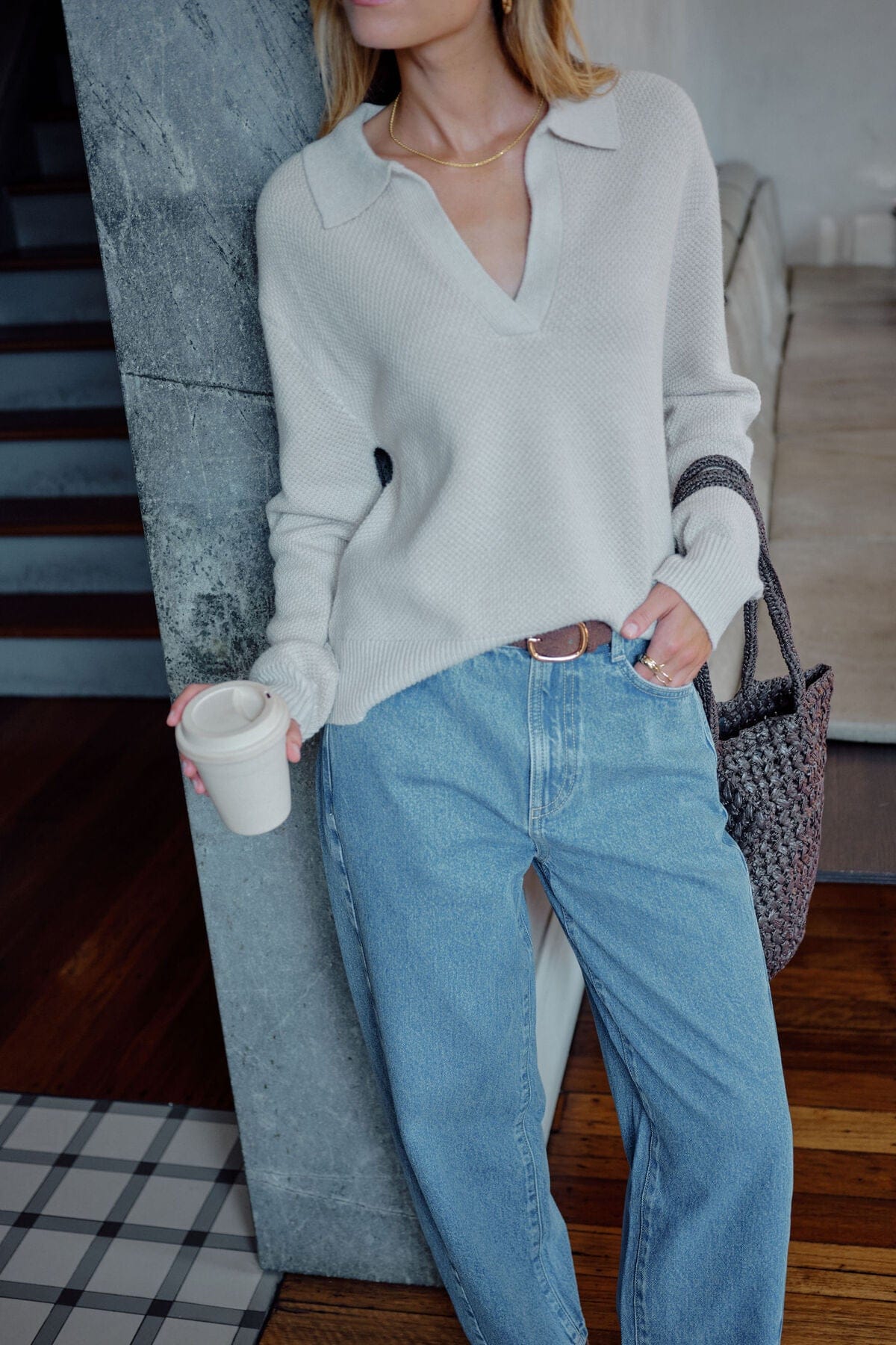 Buy Ceres Life - Kira Collared Knit - Oatmeal by Ceres Life - at Hamish + Grace