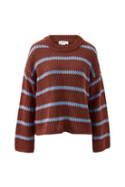Buy Ceres Life - Lila Oversized Knit Crew - burnt toffee stripe by Ceres Life - at Hamish + Grace