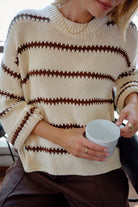 Buy Ceres Life - Lila Oversized Knit Crew - ecru stripe by Ceres Life - at Hamish + Grace