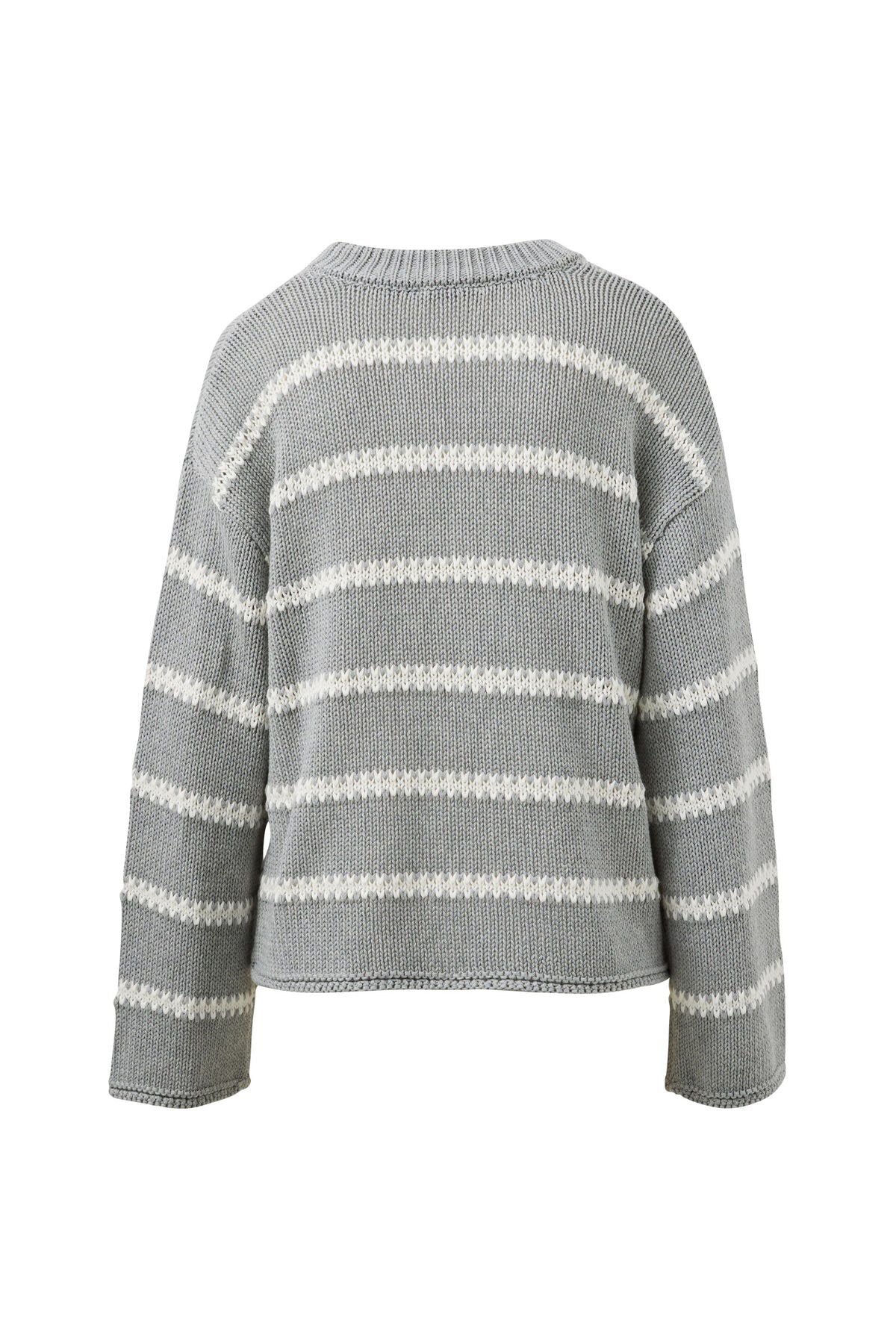 Buy Ceres Life - Lila Oversized Knit Crew - grey marle stripe by Ceres Life - at Hamish + Grace