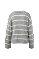 Buy Ceres Life - Lila Oversized Knit Crew - grey marle stripe by Ceres Life - at Hamish + Grace
