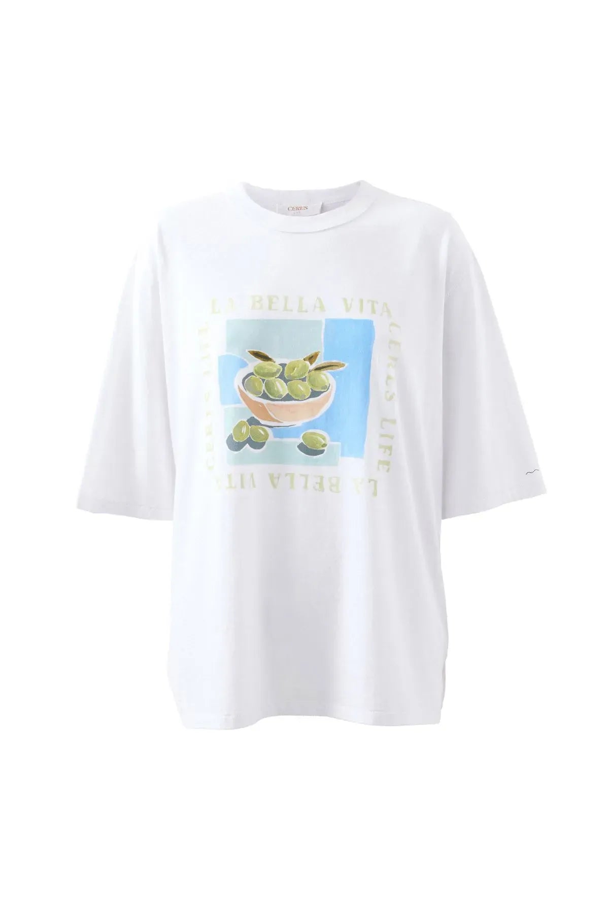 Buy Ceres Life - Liv Oversized Tee white/la belle vita by Ceres Life - at Hamish + Grace