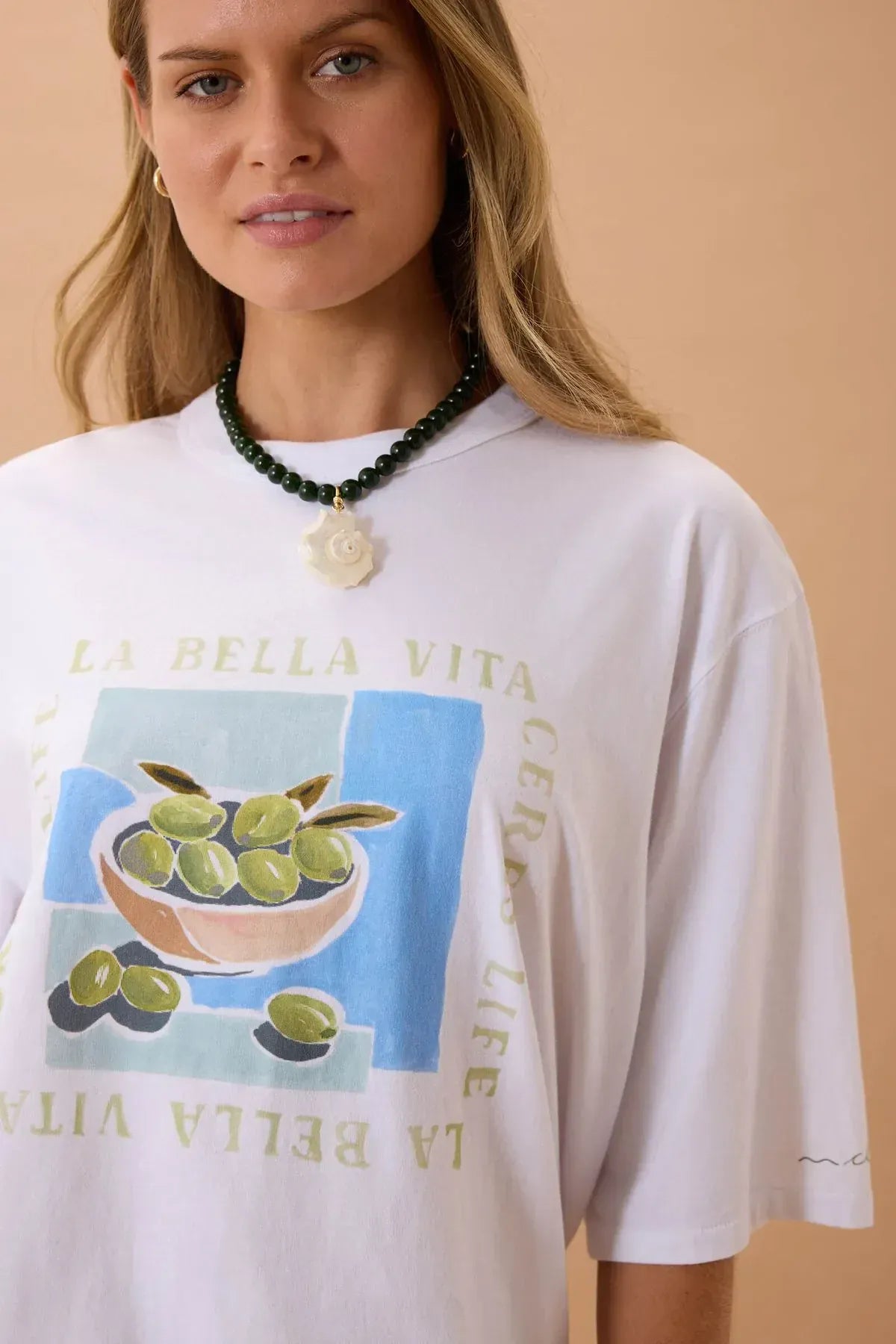 Buy Ceres Life - Liv Oversized Tee white/la belle vita by Ceres Life - at Hamish + Grace