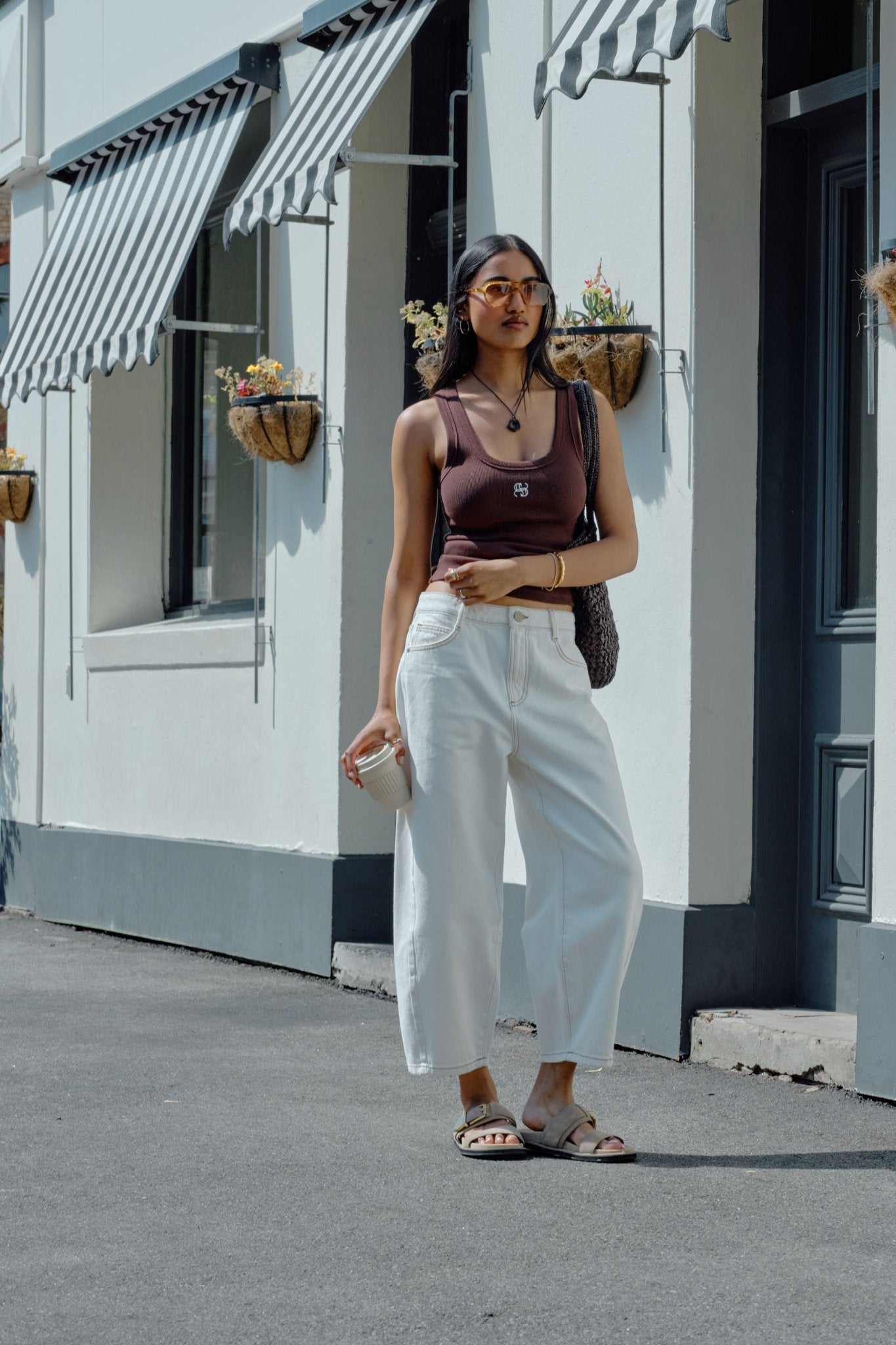 Buy Ceres Life - Maggie Tapered Barrel Jean Cream by Ceres Life - at Hamish + Grace