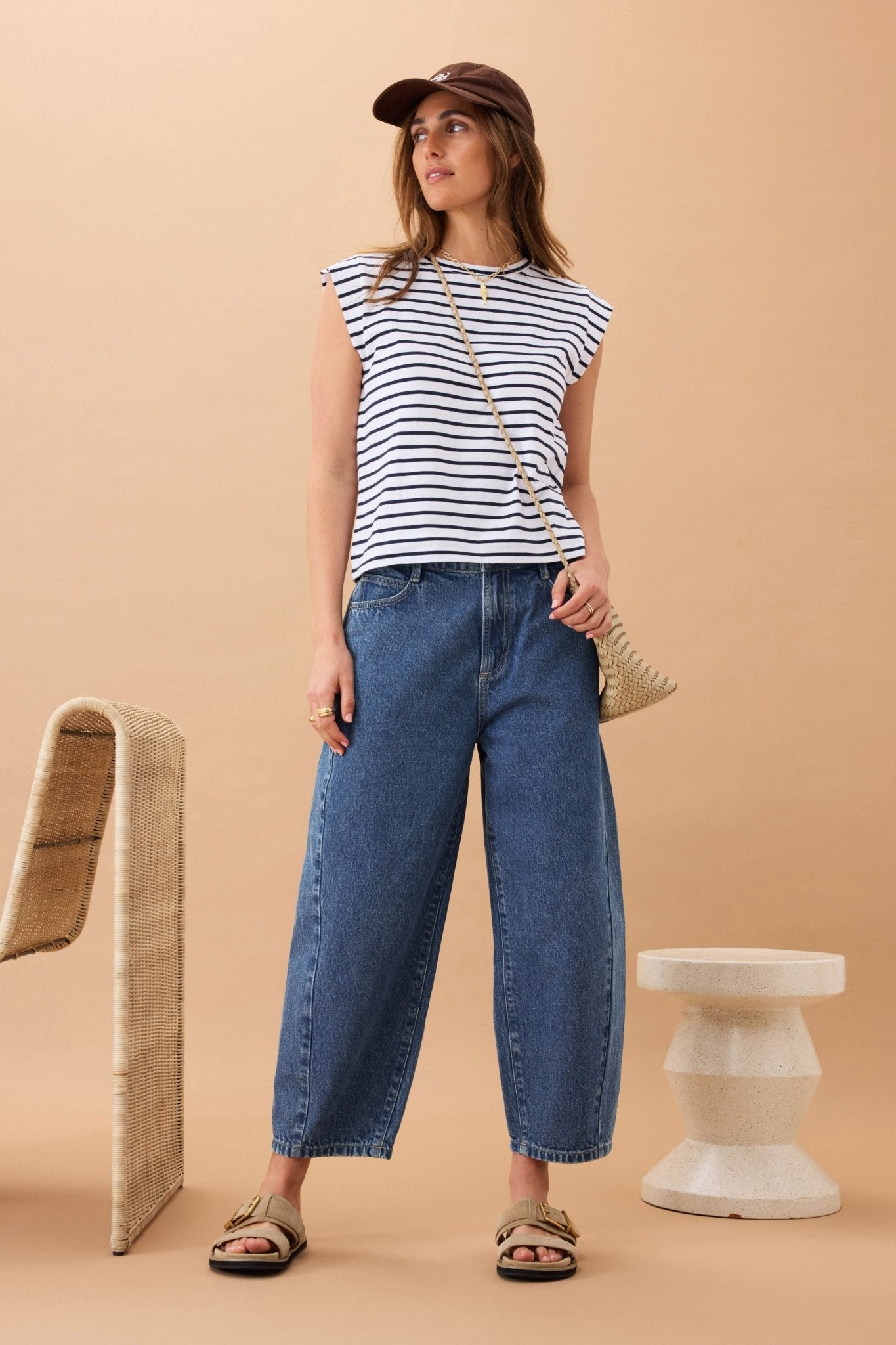 Buy Ceres Life - Maggie Tapered Barrel Jean - Fresh Indigo by Ceres Life - at Hamish + Grace