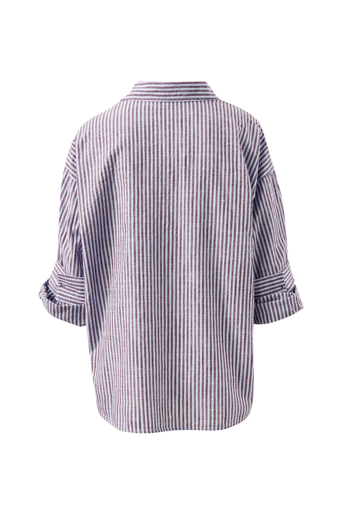 Buy Ceres Life - Miya Shirt - burgundy blue small stripe by Ceres Life - at Hamish + Grace