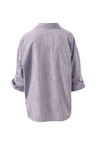 Buy Ceres Life - Miya Shirt - burgundy blue small stripe by Ceres Life - at Hamish + Grace
