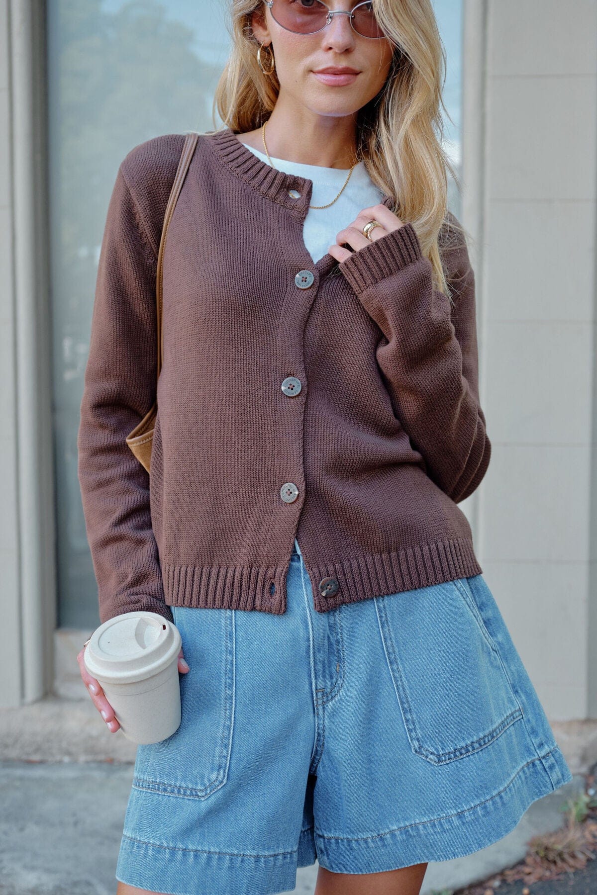 Buy Ceres Life - Nelly Long Sleeve Knit Cardi - Chocolate by Ceres Life - at Hamish + Grace
