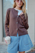 Buy Ceres Life - Nelly Long Sleeve Knit Cardi - Chocolate by Ceres Life - at Hamish + Grace