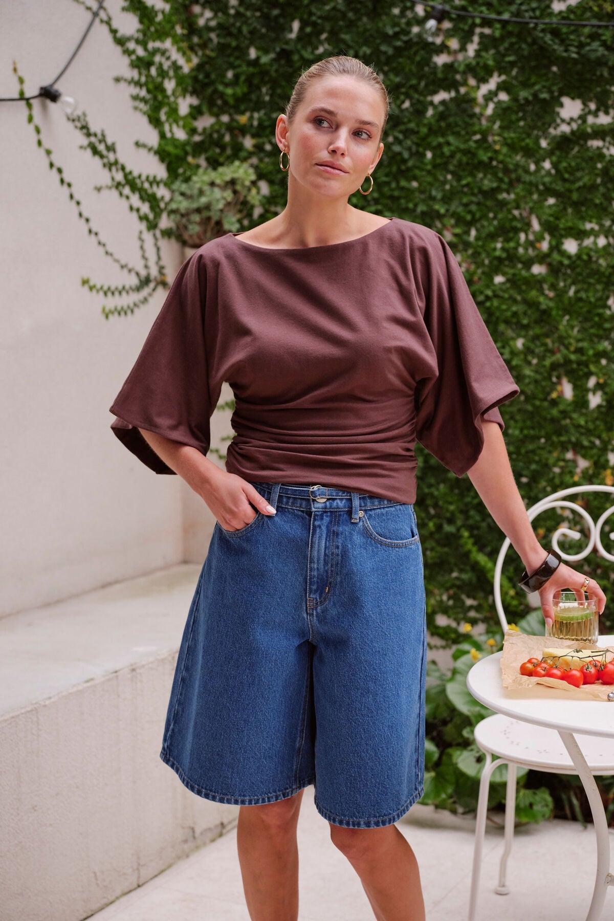 Buy Ceres Life - Olive Belted Denim Short - Fresh Indigo by Ceres Life - at Hamish + Grace