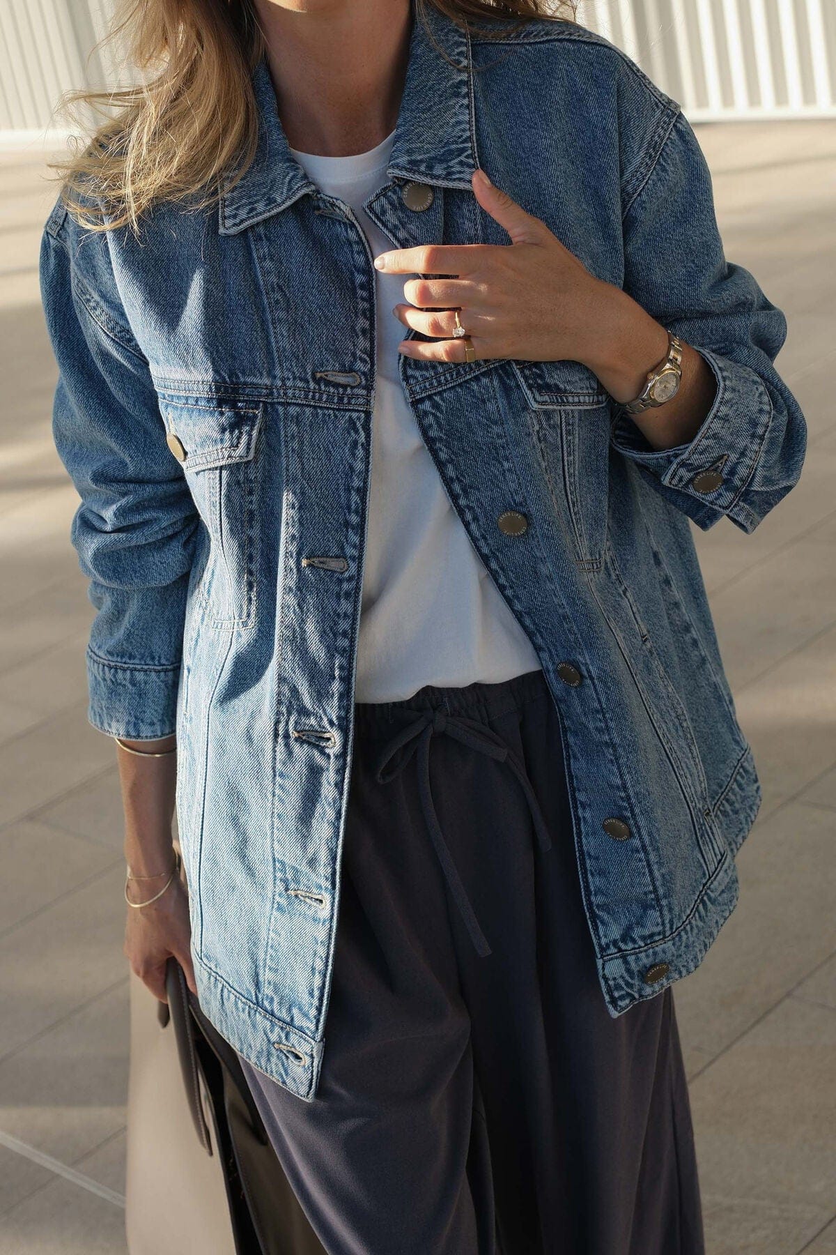 Buy Ceres Life - Oversized Denim Trucker - Vintage Blue by Ceres Life - at Hamish + Grace