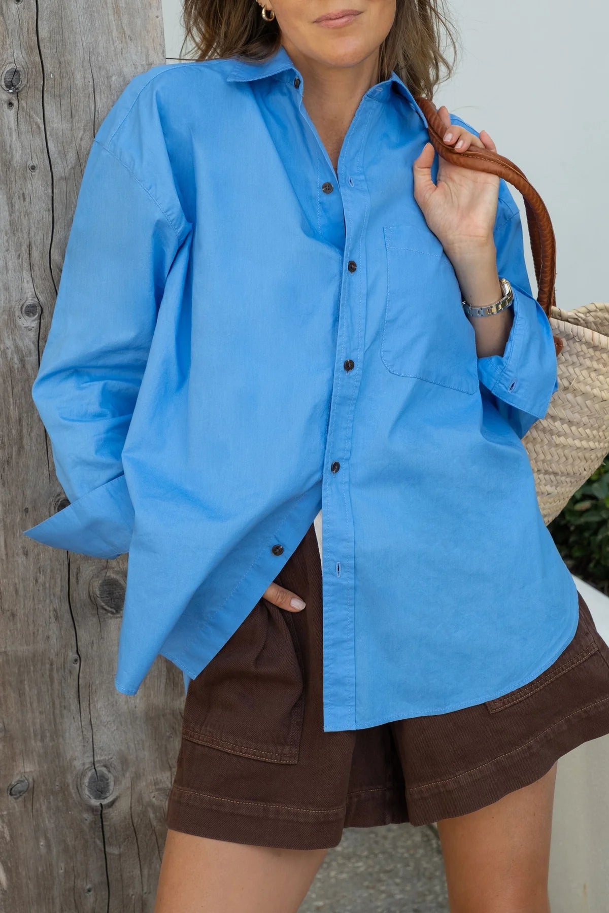 Buy Ceres Life - Peta Oversized Shirt - amalfi blue by Ceres Life - at Hamish + Grace