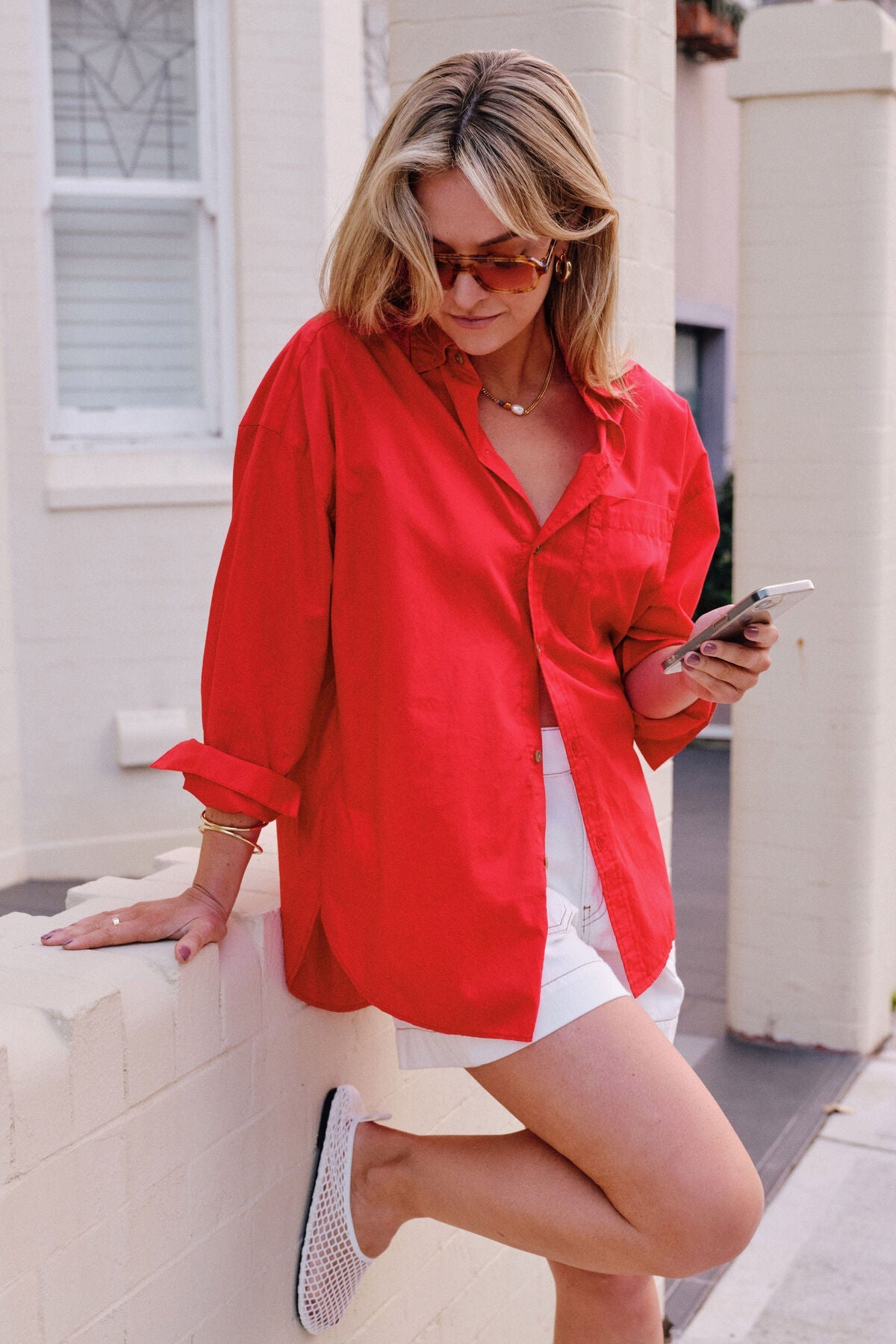 Buy Ceres Life - Peta Oversized Shirt - Red by Ceres Life - at Hamish + Grace