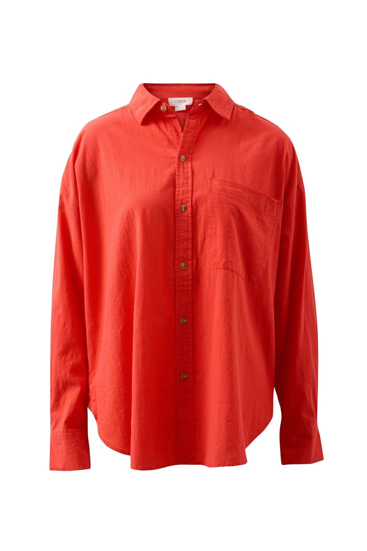 Buy Ceres Life - Peta Oversized Shirt - Red by Ceres Life - at Hamish + Grace