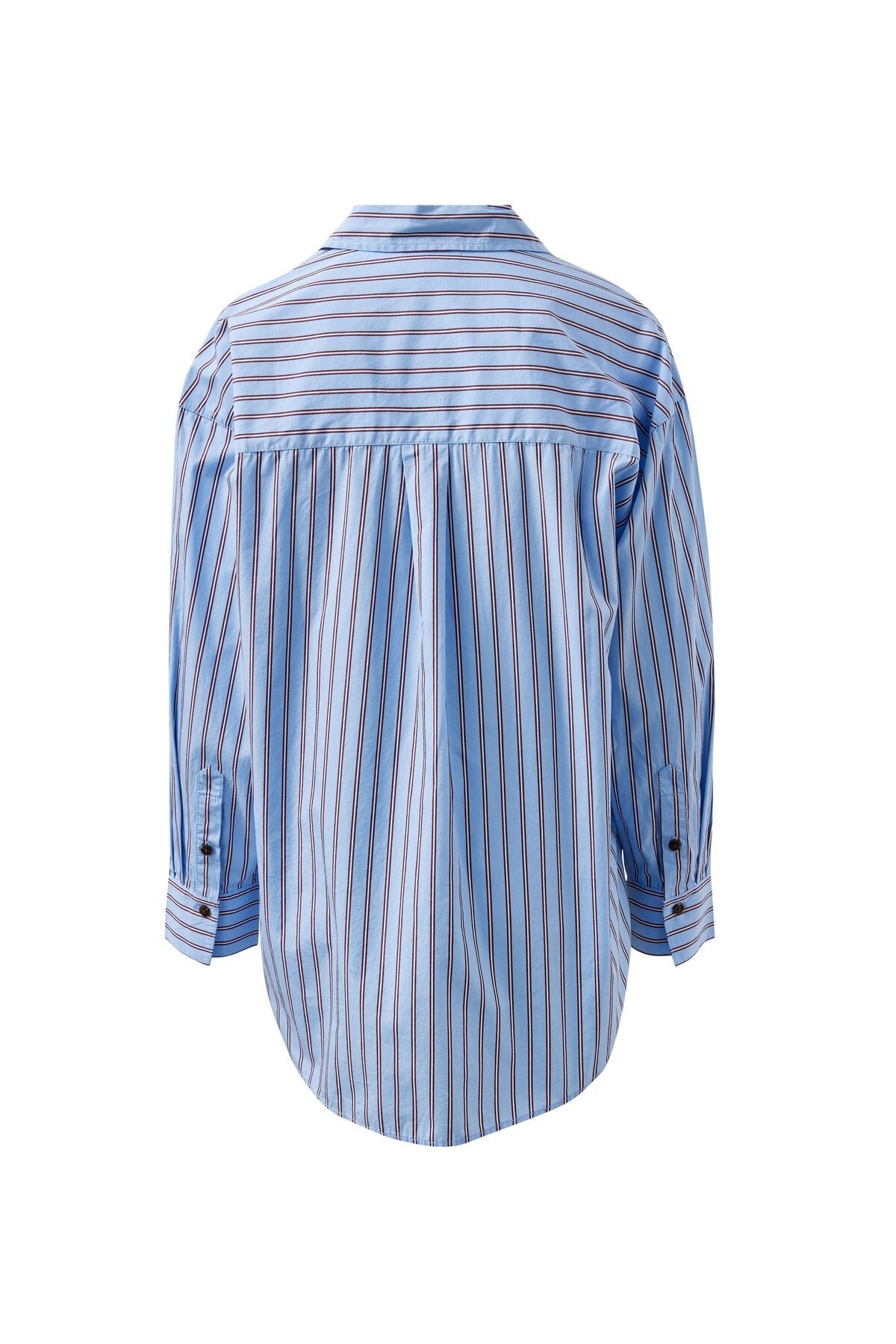 Buy Ceres Life - Peta Oversized Shirt - Sky Blue Burgundy Stripe by Ceres Life - at Hamish + Grace