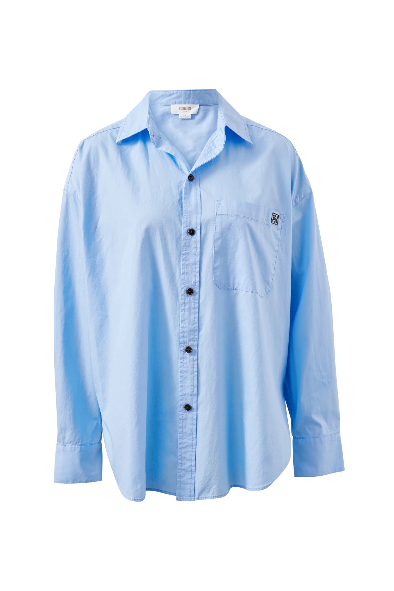 Buy Ceres Life - Peta Oversized Shirt - sky blue by Ceres Life - at Hamish + Grace