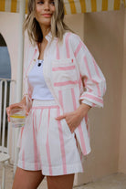 Buy Ceres Life - Peta Oversized Shirt - variegated red stripe by Ceres Life - at Hamish + Grace
